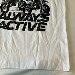Outrank Always Active Short Sleeve T Shirt Mens Size S White Racing Graphic
