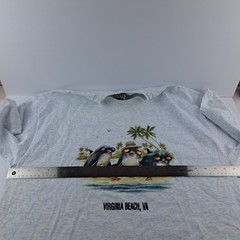 Vintage Virginia Beach T-Shirt Mens XL Gray Cal Cru SS Dolphin Single Stitch USA