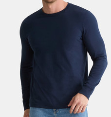 George Mens Long Sleeve Crew Neck Easy Care Causual T-shirts Cotton Lot of 3 3XL