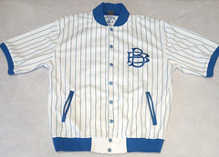 Vintage Bad Boy Brand Baseball Jersey L 1993 Pinstripe Snap Button Shirt Hip Hop