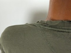Distressed Waffle-Knit Shirt Men XXL Boxy Grunge Minimal Olive Midweight Vintage