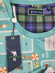 William Murray golf shirt tee adult blue sea fish stretch UV easy care $85 mens
