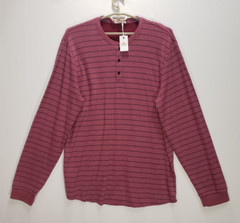 NEW Marine Layer Mens Henley T-Shirt XL Double Knit Burgundy Long Sleeve $78