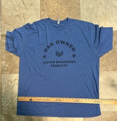 Next Level Apparel Tee Shirt Size 3XL USA OWNED CUSTOM ENGINEERED PRODUCTS BLUE