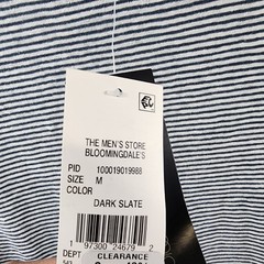 The Men’s Store at Bloomingdale’s Striped Linen Tee Men’s Size Medium Dark Slate
