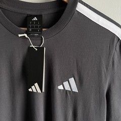 adidas Essentials 3-Stripes Men’s Size S Small T-Shirt Dark Gray NWT