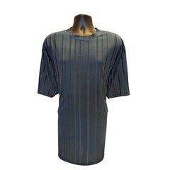 Stacy Adams Shirt Mens 3XLT Textured Blue Striped Short Sleeve Crew Neck