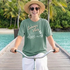 Summer Vibes Comfort Tee Beach Vacation Relaxed Fit Soft Feel Casual
