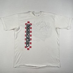 Vintage Speedway Racing Steve Lucero Shirt Mens Large White Bad Boy Signed 80s