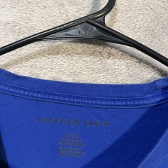 American Eagle Shirt Mens Medium Blue Logo Graphic Tee Nineteen Seventy Seven