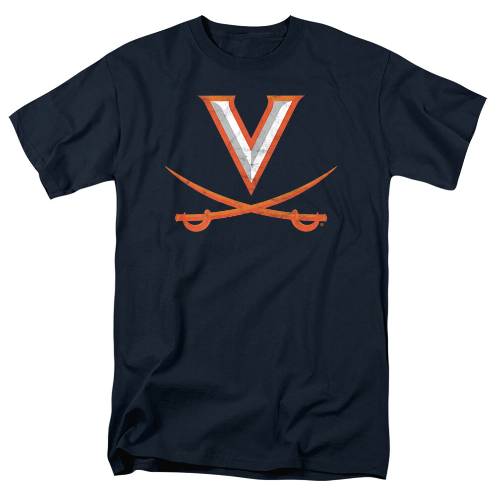 University of Virginia Adult T-Shirt Primary Logo, Navy, S-5XL