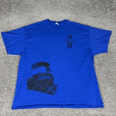 Florida Railroad Museum Shirt Mens 2XL Blue Steam Train Graphic Tee Gildan