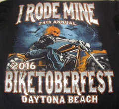 SUNA M Black T-shirt 2016 BIKETOBERFEST DAYTONA BEACH Pumpkinhead Biker