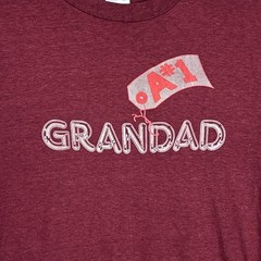 VTG A #1 Grandad Tshirt Mens L Burgundy Single Stitch Normcore 70s 80s USA