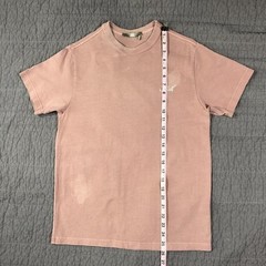 Kith Shirt Men XS Pink Script Logo Embroidered Tee Crewneck Distressed Patina