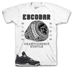 Shirt To Match Jordan 4 Black Canvas Light steel Shoes – Champ Hustle Tee