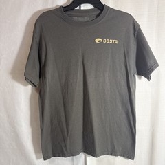 Costa Del Mar Mens T-Shirt Medium Gray Graphic Born On The Water Fishing