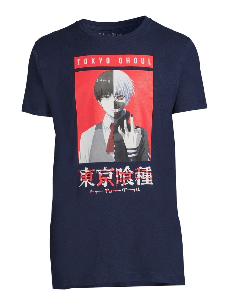 Men’s Tokyo Black Ghoul Anime T-Shirt Crew Neck Tag-Free Comfort S, 2XL, 3XL