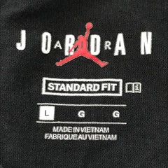 Jordan Air Standard Fit Shirt Men L Black Logo Short Sleeve Athleisure Sports