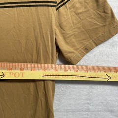 Denim Flower Shirt Brown Stripe Mens Medium Short Sleeve Portland Graphic