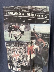 Shoot! Football T Shirt England 4 Germany 2 1966 World Cup Blue Top Large