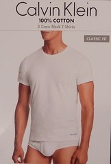 3 CALVIN KLEIN COTTON BLACK WHITE BLUE GRAY SIZE S M L XL XXL CREW NECK T-SHIRTS