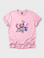 Watercolor Flower Graphic Tee Adult Botanical Floral Nature Tshirt Art Boho Gift