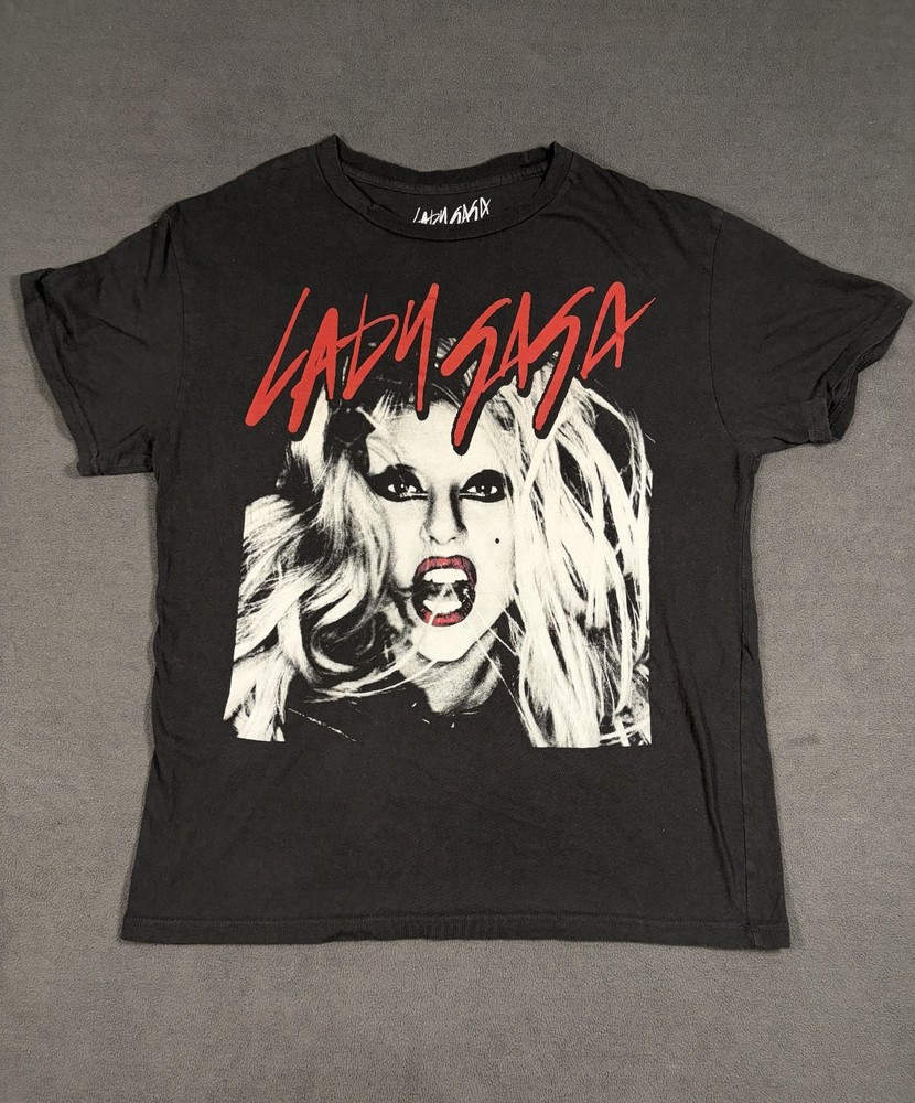 Lady Gaga Born This Way T Shirt Large Black Graphic Cotton Everyday Wear