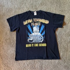 Devin Townsend Project Mens T-Shirt L Black Bend It Like Bender Futurama