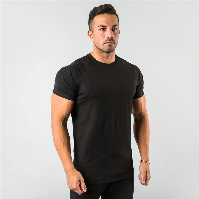 Men’s Fitness Muscle T-Shirt Slim Fit Gym Bodybuilding Short Sleeve