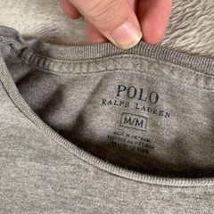 Polo Ralph Lauren Shirt Mens Medium Gray Cotton Tagless Crewneck Logo Tee Soft