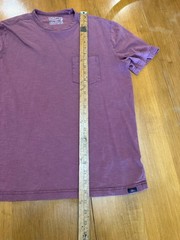 Faherty Sunwashed crew neck pocket tee vista plum 100% organic cotton M casual