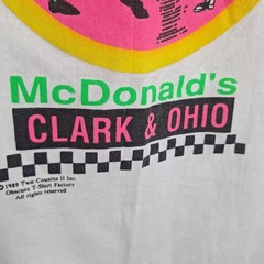 Vtg McDonalds Chicago Rock N Roll T Shirt Clark & Ohio Promo White Large…