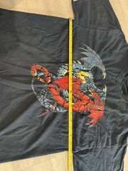 Vintage 1994 Liquid Blue Red and Blue Dragons Black shirt Large