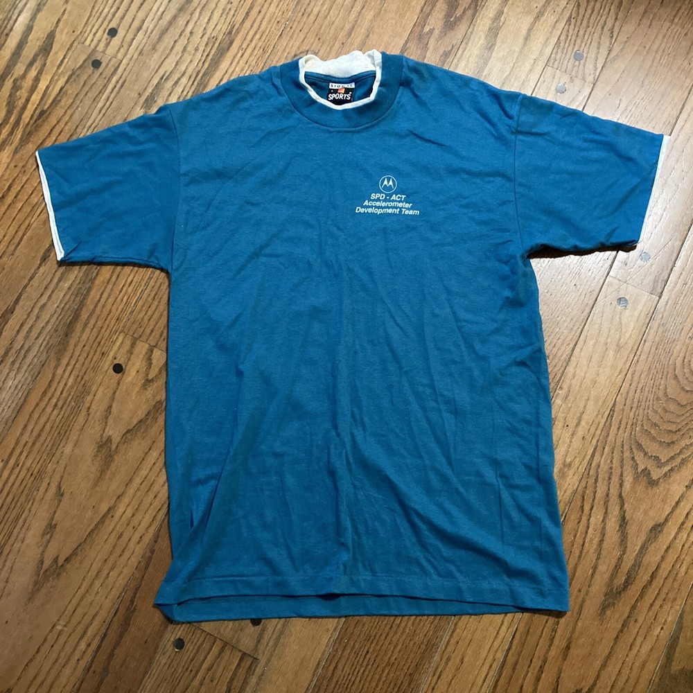 Vintage T Shirt 90s L – Motorola Logo Tee PC Computer accelerometer team Mac