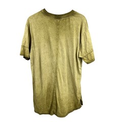 WT02 Mens T Shirt Washed Olive Green Cotton Oversized Size Large