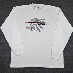 Vintage Avirex T-Shirt Mens 2XL White Long Sleeve Skate 9/11 Ground Zero Y2K NWT
