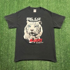 VTG Big Cat Encounter Barry The White Tiger Nature Animal T-Shirt Men’s M Black