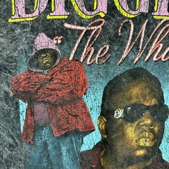 Notorious Big Biggie Smalls Graphic Print T Shirt Men Size M Acid Wash Rap Tee