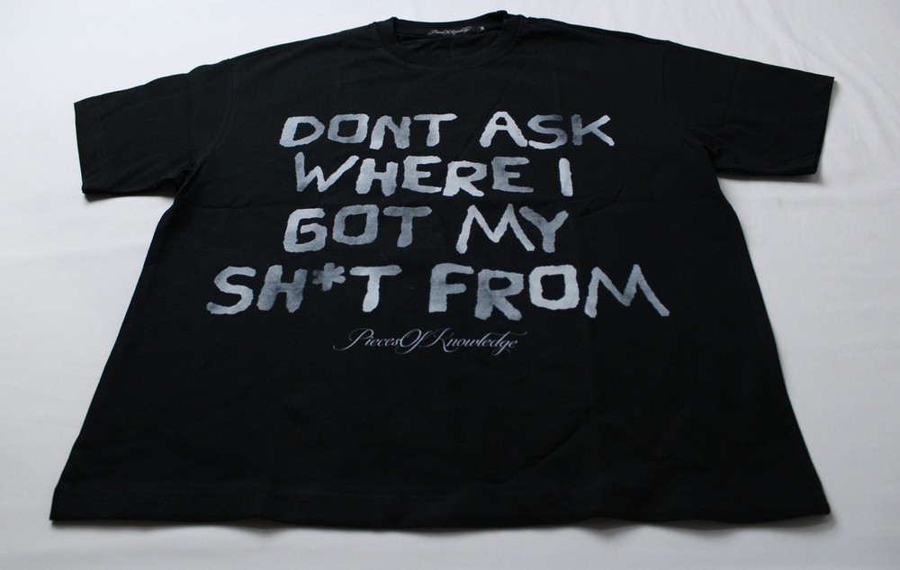 Pieces Of Knowledge Men’s Short Sleeve Don’t Ask Tee EJ3 Black Medium NWT
