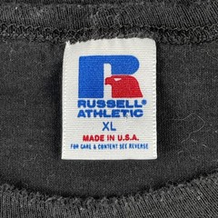 Vtg Russell Athletic Cotton Single Stitch XL Black T Shirt Made In USA 90s EUC
