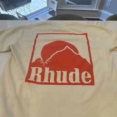 RHUDE Moonlight Badge Tee Men’s M White Cotton Graphic Logo Crew Neck Tee