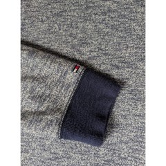 Tommy Hilfiger Mens Navy White Marled Knit Long Sleeve Crewneck Pullover Top