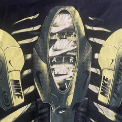 Nike Air Max 90 Ribcage Shirt Men L Loose Short Fit Skeleton Grunge Logo Punk
