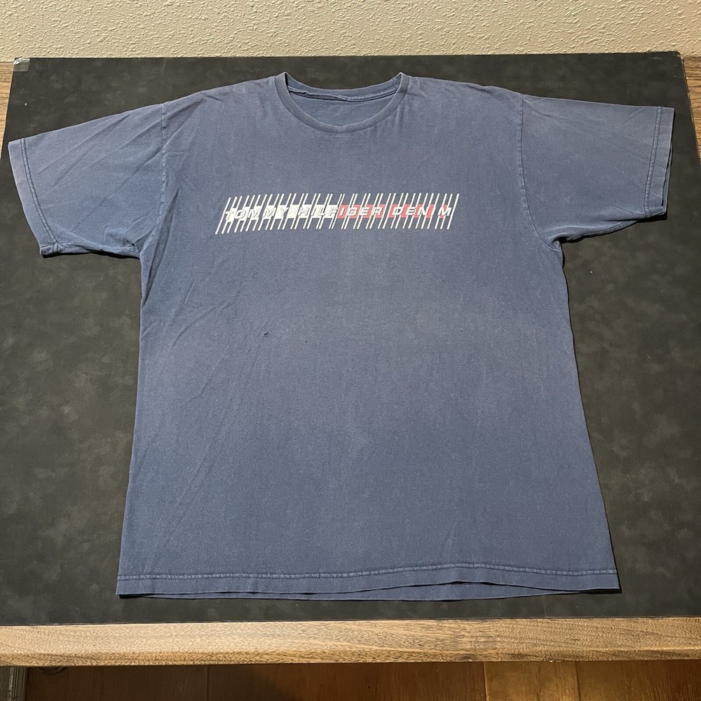 Vintage Tommy Hilfiger Shirt Flag Distress Sailing 90s Burnout Thrash Sun Faded