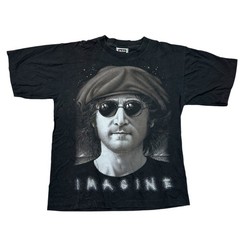 John Lennon Imagine T-shirt The Roxx Single Stitch 90s Black Mens Large