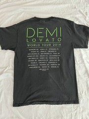 Alstyle Demi Lovato Neon Lights Black double Sided 2014 Concert T-Shirt Sz MED