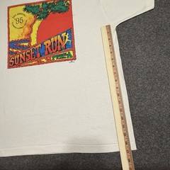Vtg 90’s Running Shirt XL Fruit of The Loom Best Sunset Run Double Sided Graphic
