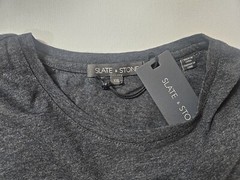 Slate And Stone Mens Logan Style T-Shirt XXL Luxury Loungewear Navy Grey Tee NEW