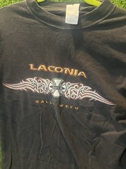– T-shirt 2002 Motorcycle Rally Laconia New Hampshire Large Small Hole As Shown